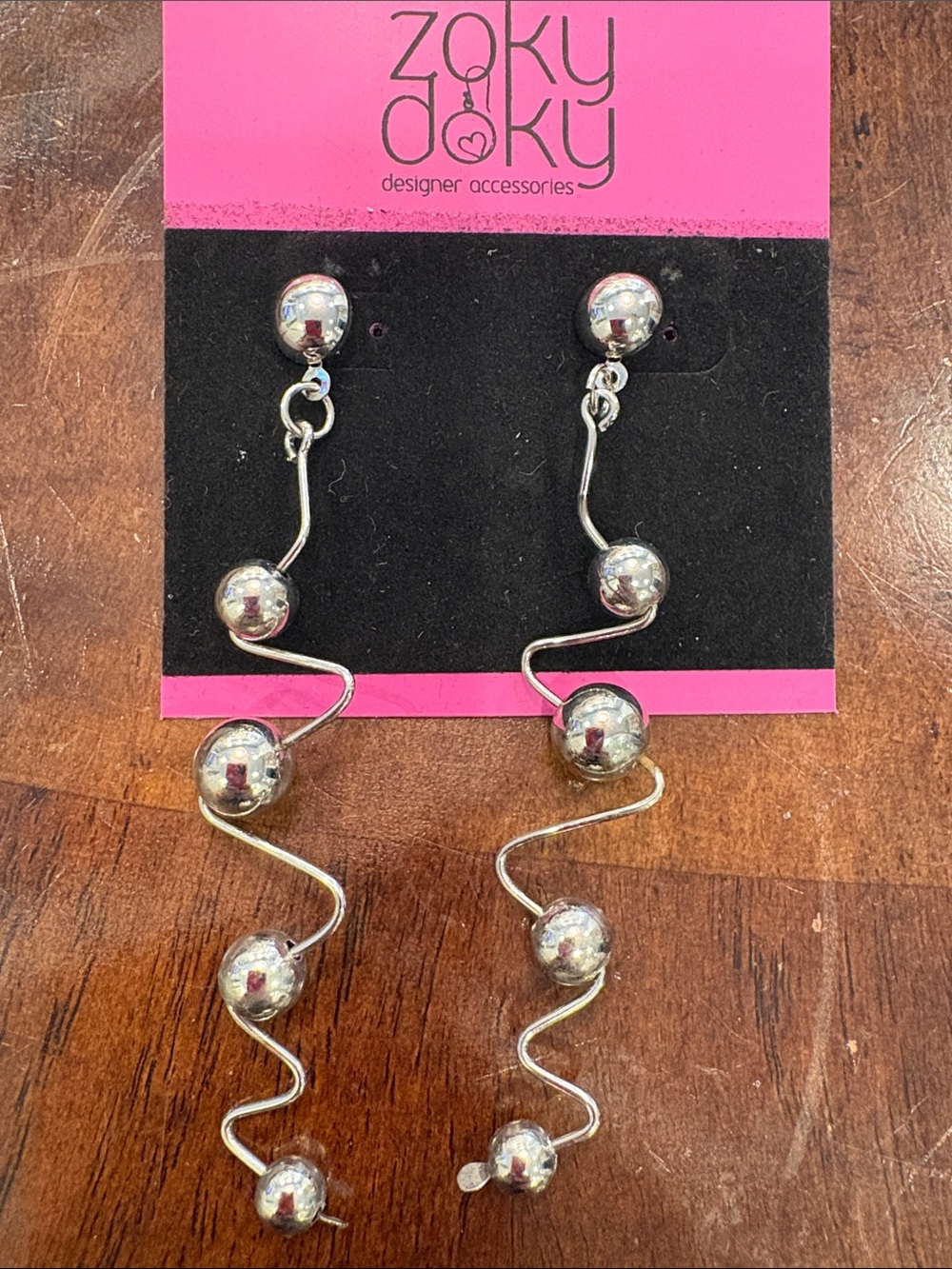 Silver Spiral Drop Dangle Vintage Earrings